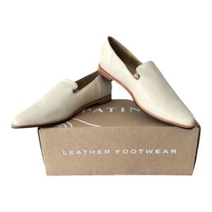 Portland Leather Patina Pointed Flat Bone Leather Loafers Slip-On Shoes Size 9.5